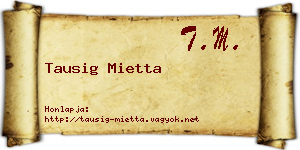 Tausig Mietta névjegykártya